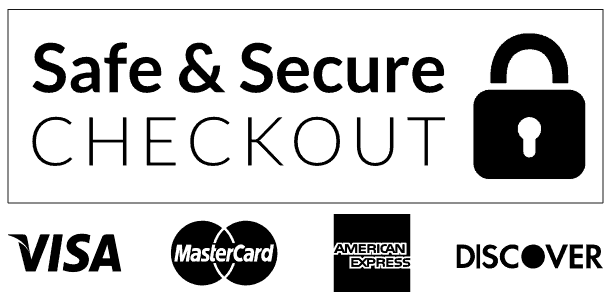 Safe and Secure Checkout with Visa, MasterCard, American Express and Discover