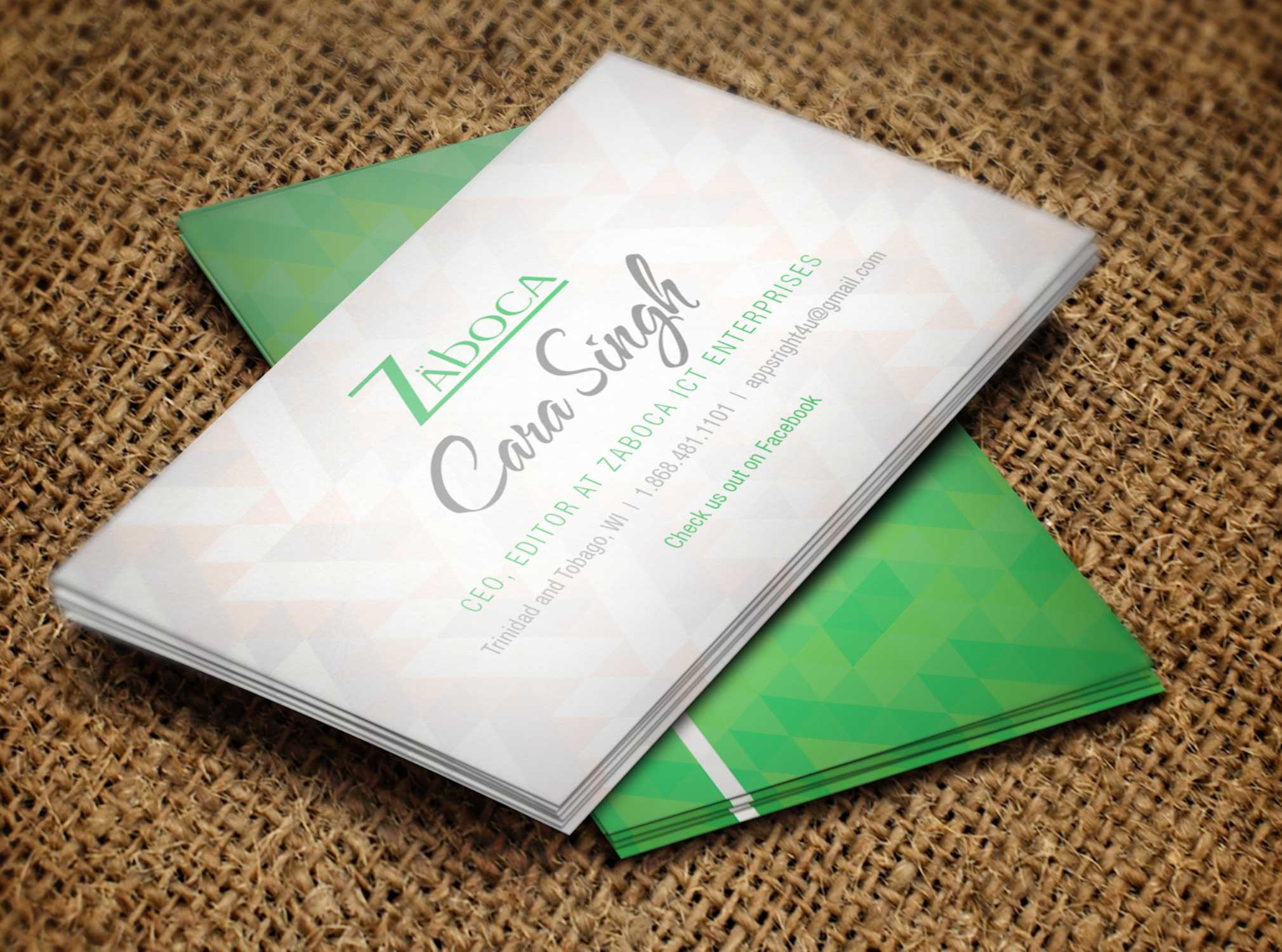 Customer: Zaboca, final custom logo design and business card