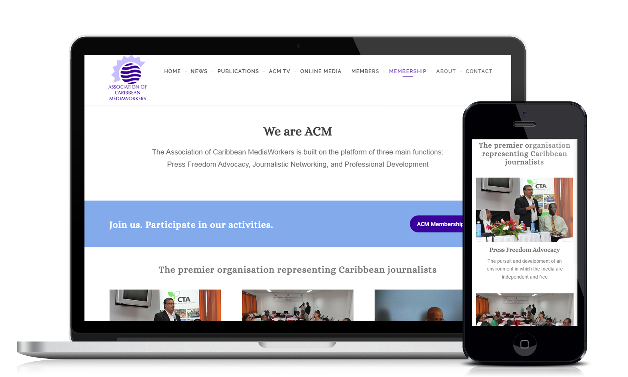 Website design and development service for customer acmpress