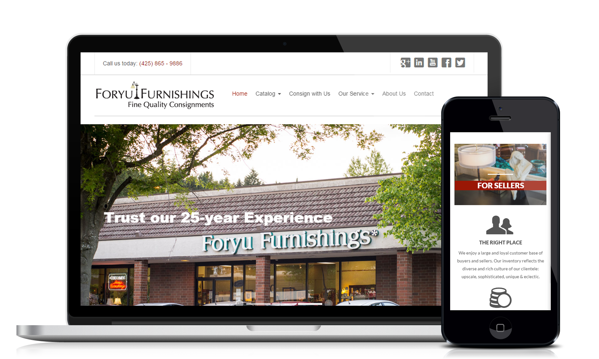 Website design and development service for customer Foryu Furnishing