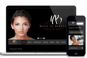 Website design and development service for customer Miles of Beauty