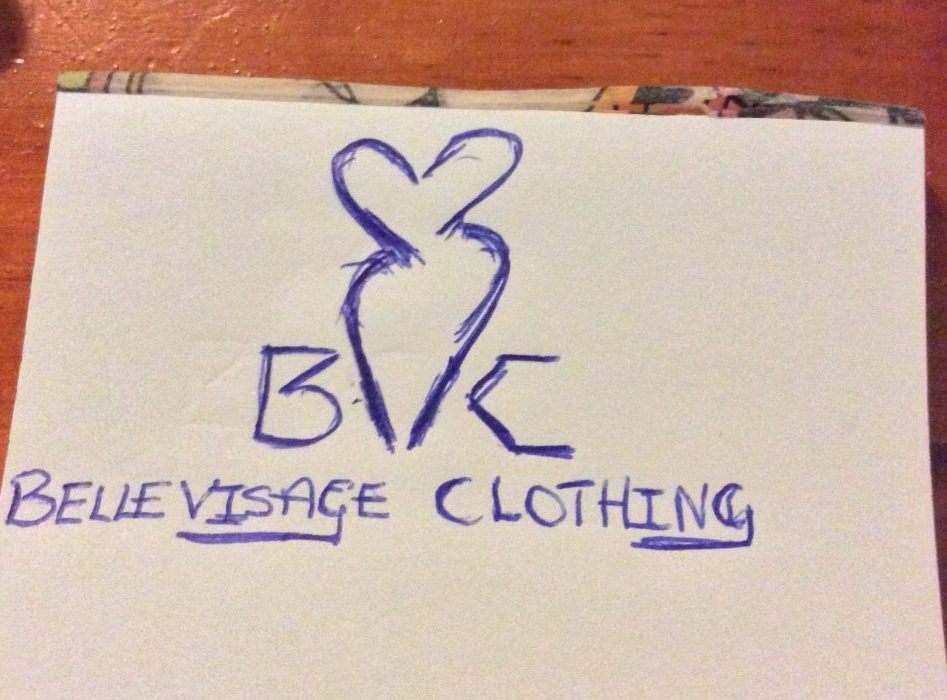 Customer: Bellevisage Clothing, initial logo design sketch 