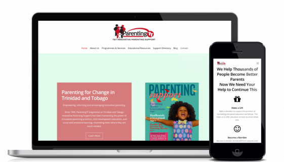 Website design and development service for customer ParentingTT