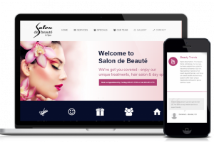 Website design and development service for customer Salon de Beauté