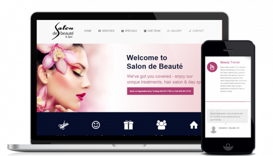 Website design and development service for customer Salon de Beauté