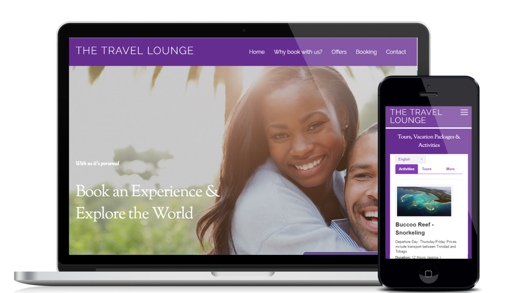 Website design and development service for customer The Travel Lounge