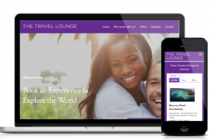 Website design and development service for customer The Travel Lounge