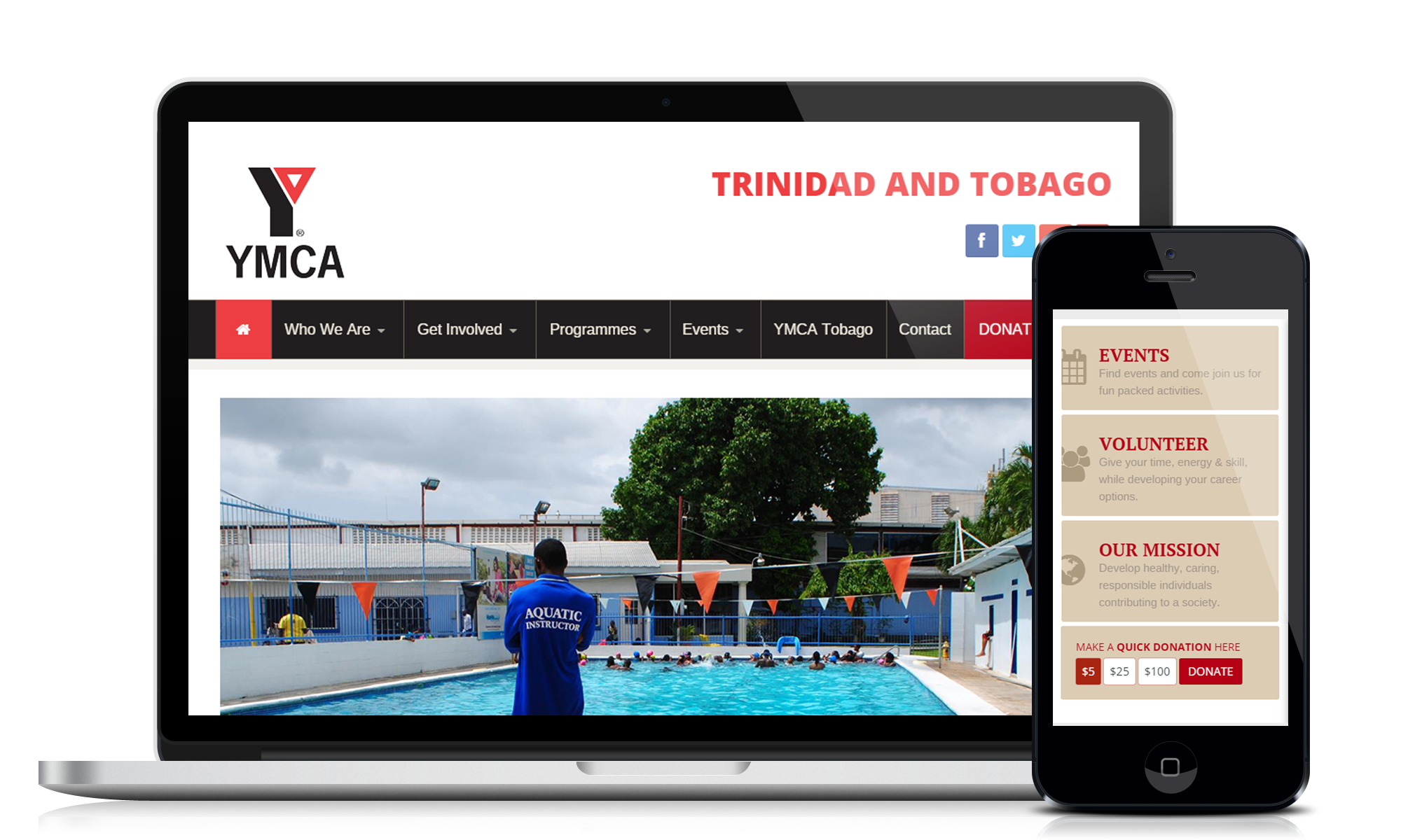 Website design and development service for customer YMCATT